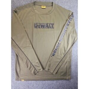 DEWALT Truro Mens Large Green Long Sleeve Performance Shirt Work Perfect 1674